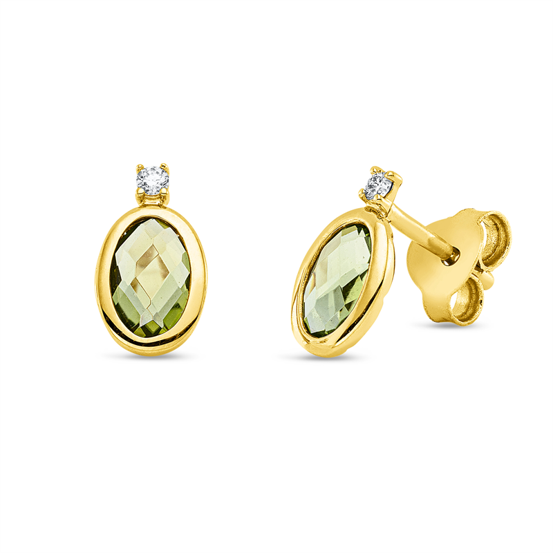 Farbstein Fashion Ohrstecker Gelbgold 18kt 0,03ct