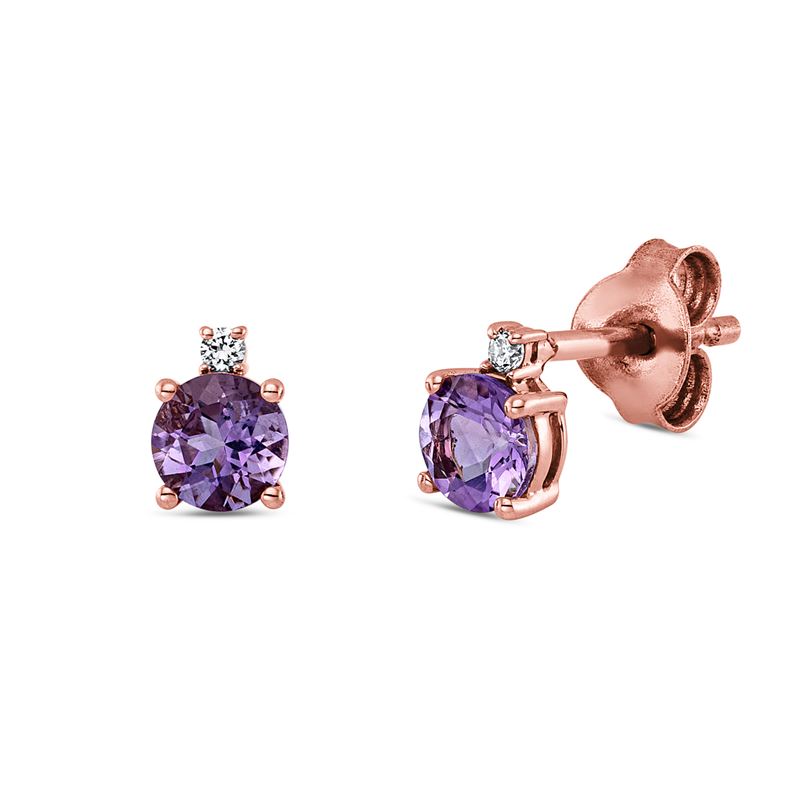 Farbstein Fashion Ohrstecker Rotgold 18kt 0,02ct