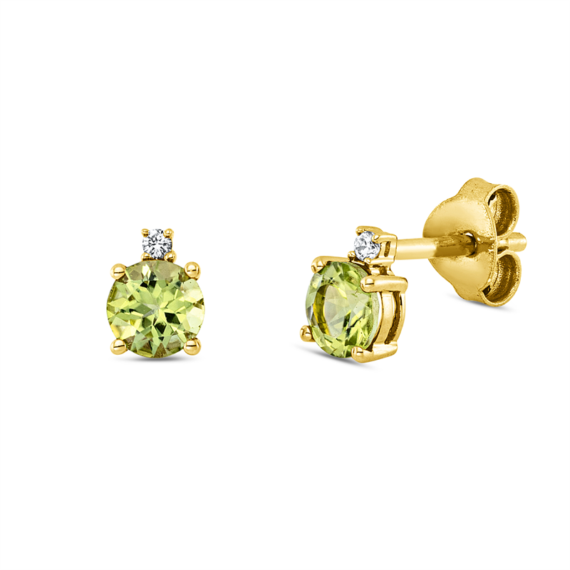 Farbstein Fashion Ohrstecker Gelbgold 18kt 0,02ct