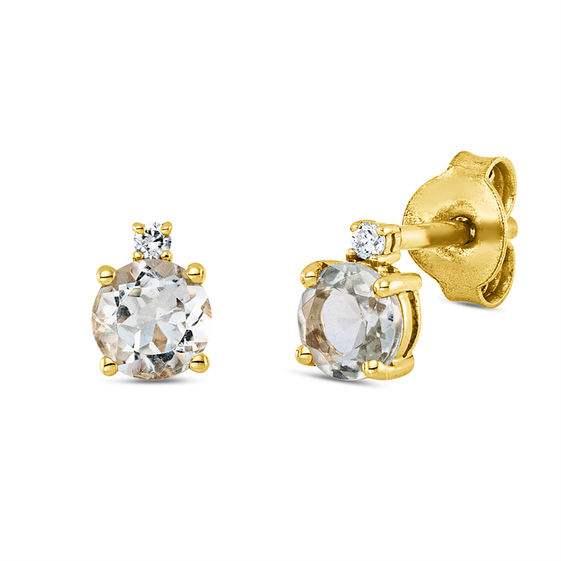 Farbstein Fashion Ohrstecker Gelbgold 18kt 0,02ct