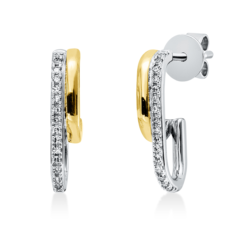 Modern Woman Ohrstecker Gelbgold / Weißgold 18kt 0,08ct