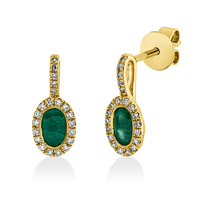 Farbstein Classic Ohrschmuck Gelbgold 18kt 0,1ct