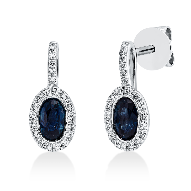 Farbstein Classic Ohrschmuck Weißgold 18kt 0,1ct