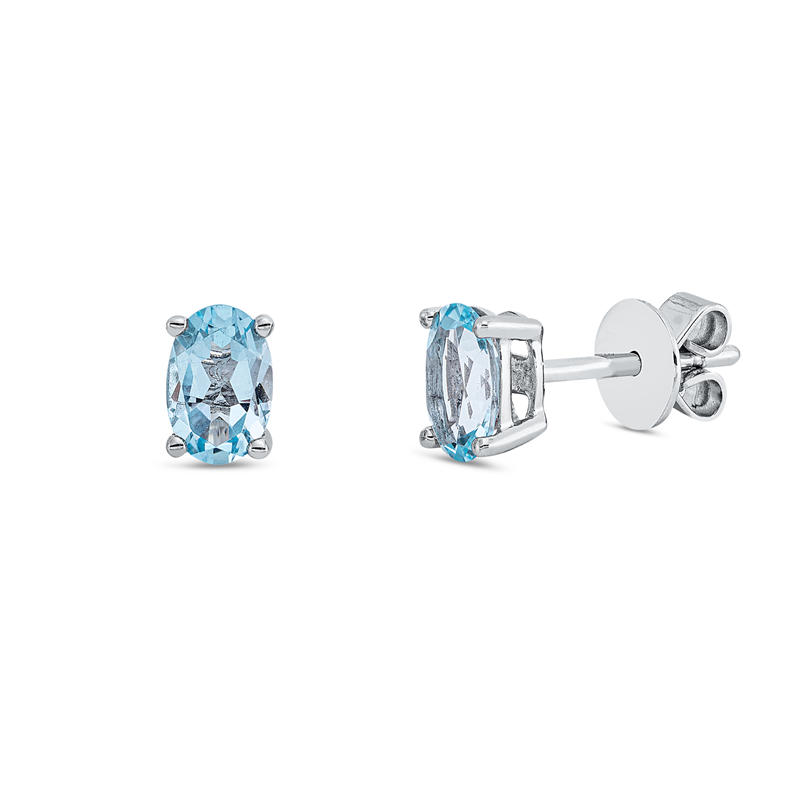 Farbstein Fashion Ohrstecker Weißgold 18kt