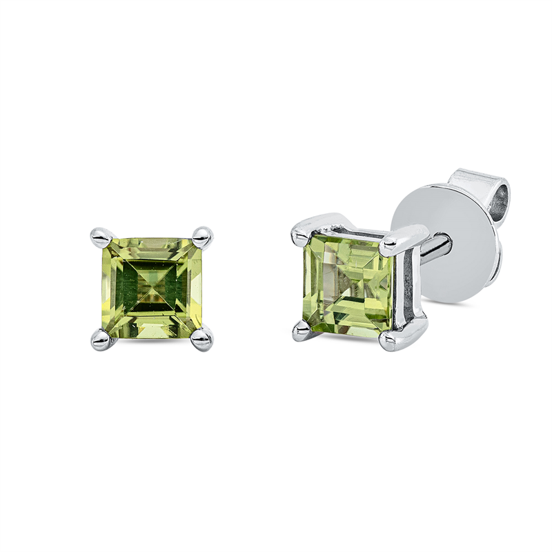 Farbstein Fashion Ohrstecker Weißgold 18kt