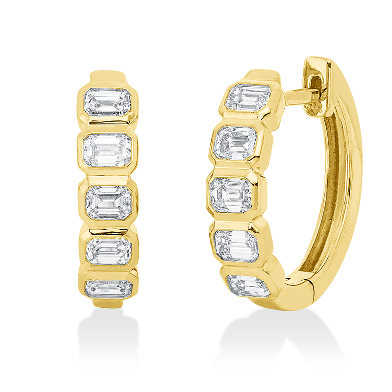 Baguette Creolen Gelbgold 18kt 0,95ct