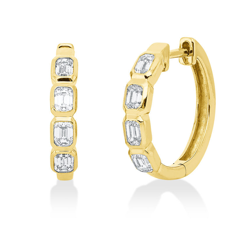 Baguette Creolen Gelbgold 18kt 0,78ct
