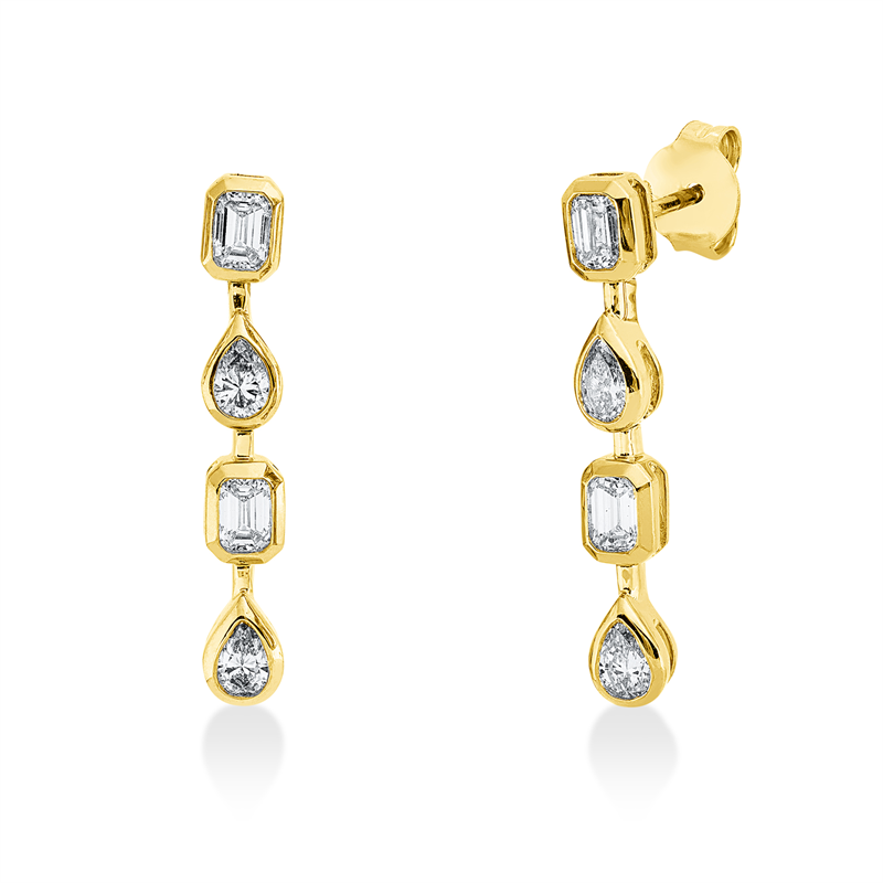 Baguette Ohrschmuck Gelbgold 18kt 1,01ct