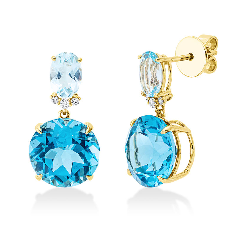 Farbstein Fashion Ohrschmuck Gelbgold 18kt 0,08ct