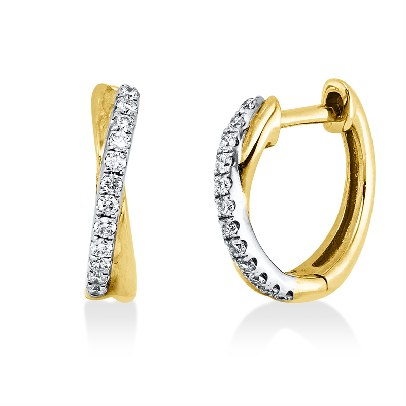 Modern Woman Creolen Rotgold / Weißgold 14kt 0,13ct