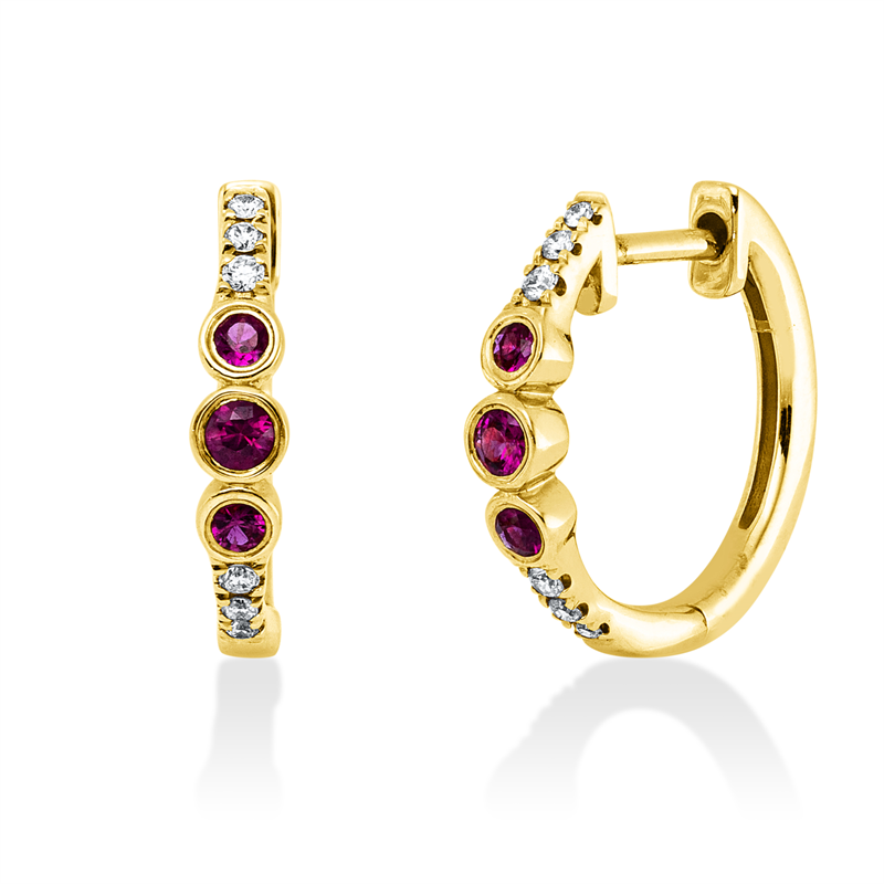 Farbstein Classic Creolen Weißgold 14kt 0,09ct