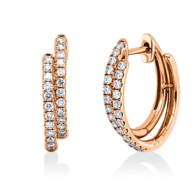 Modern Woman Creolen Rotgold 14kt 0,44ct