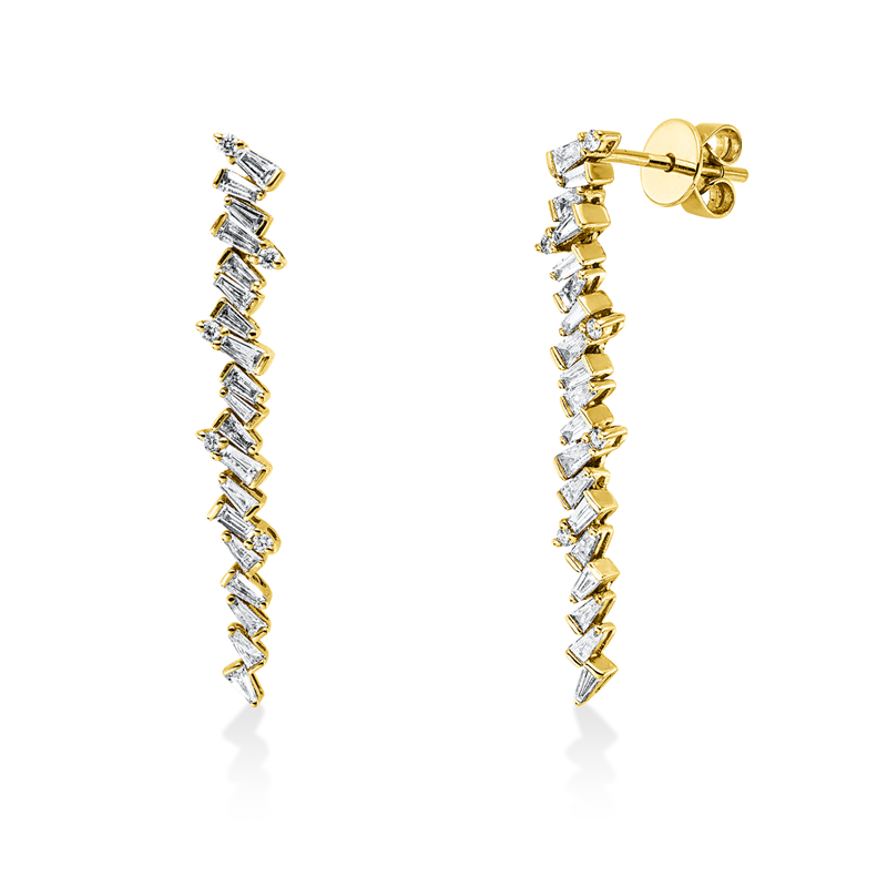 Baguette Ohrschmuck Gelbgold 14kt 0,95ct