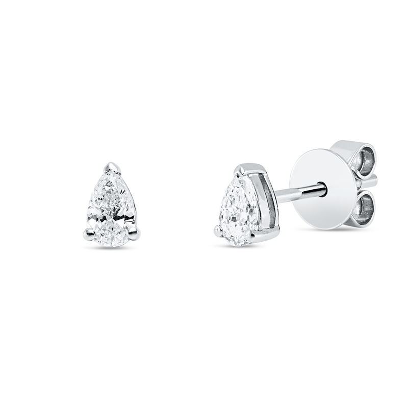 Solitaire Ohrstecker Weißgold 14kt 0,36ct