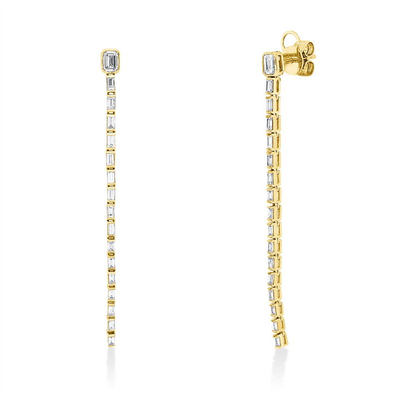 Baguette Ohrschmuck Gelbgold 14kt 1,06ct