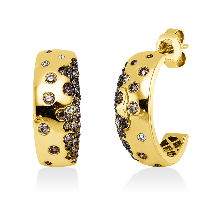 Farbiger Diamant Ohrstecker Gelbgold 18kt 0,98ct