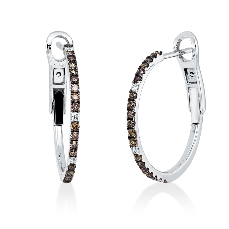 Farbiger Diamant Creolen Weißgold 18kt 0,44ct