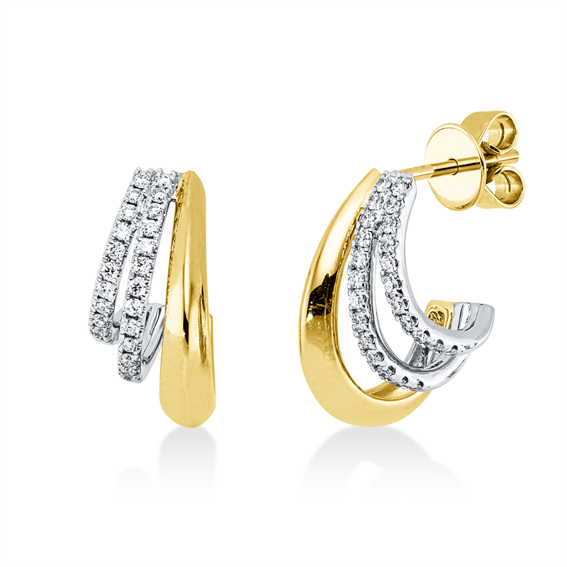 Modern Woman Ohrstecker Gelbgold / Weißgold 14kt 0,29ct