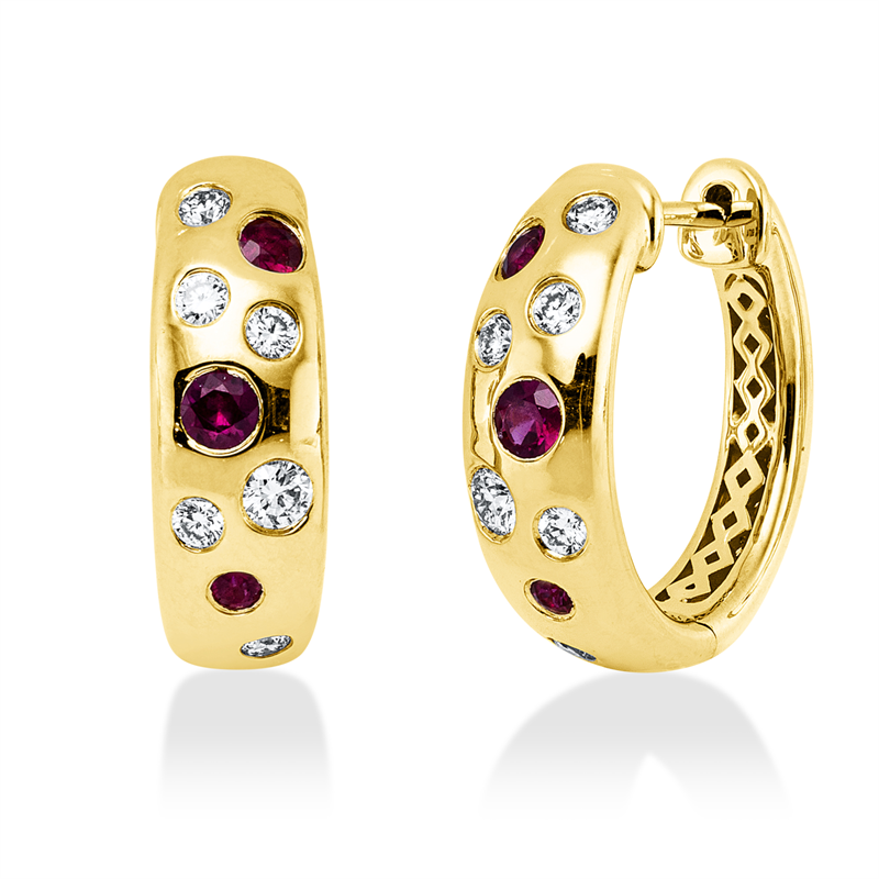 Farbstein Classic Creolen Gelbgold 14kt 0,22ct