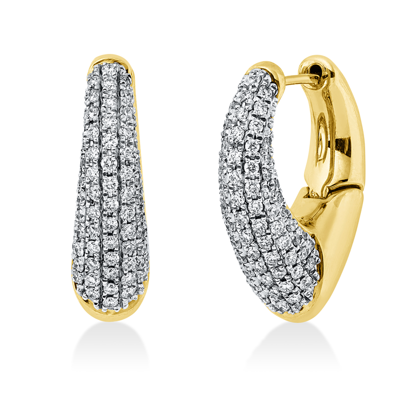 Pavé Creolen Gelbgold / Weißgold 14kt 0,7ct