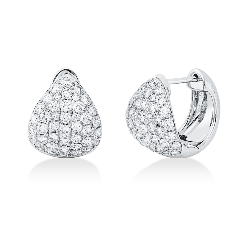Pavé Creolen Weißgold 14kt 1,41ct