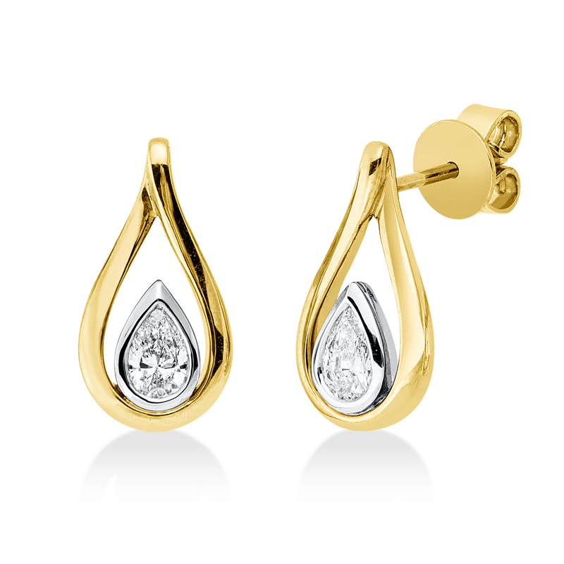 Modern Woman Ohrschmuck Gelbgold / Weißgold 18kt 0,46ct