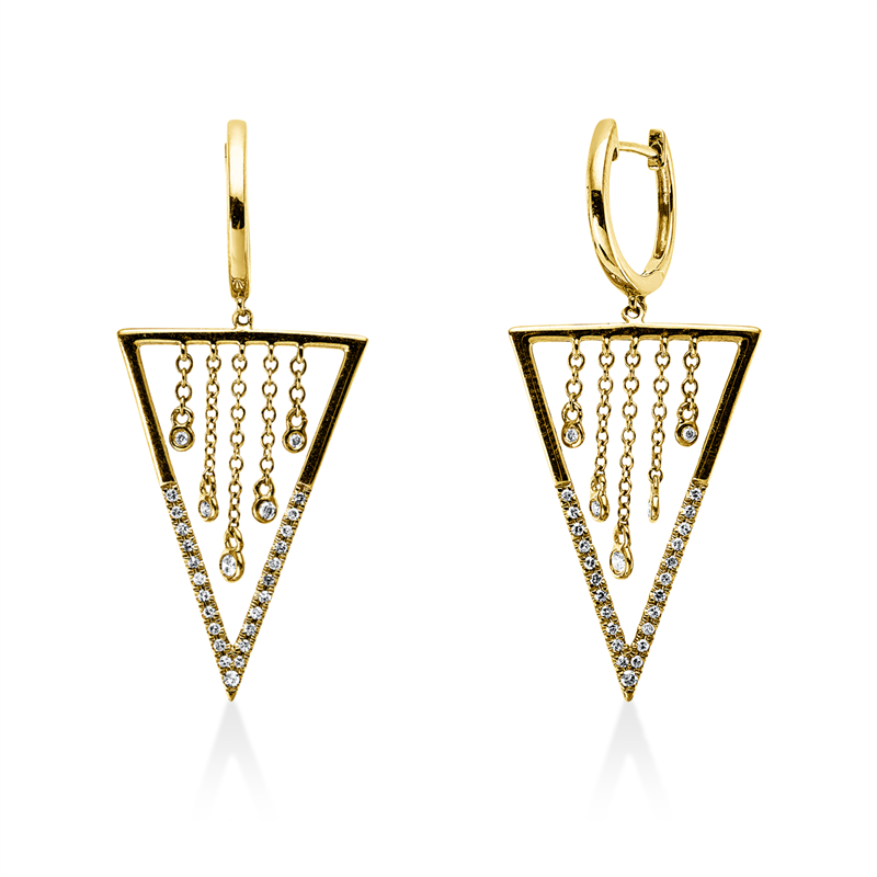 Mehrfachsteinbesatz Ohrschmuck Gelbgold 18kt 0,19ct