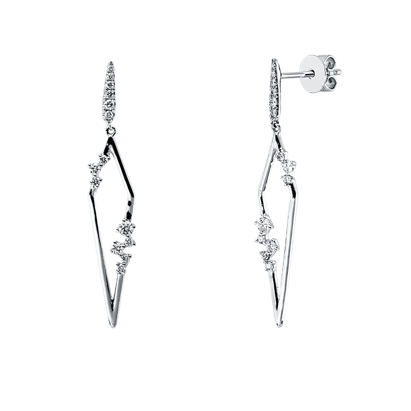 Mehrfachsteinbesatz Ohrschmuck Weißgold 18kt 0,26ct