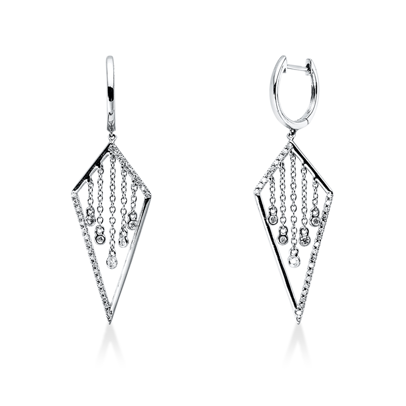 Mehrfachsteinbesatz Ohrschmuck Weißgold 18kt 0,22ct