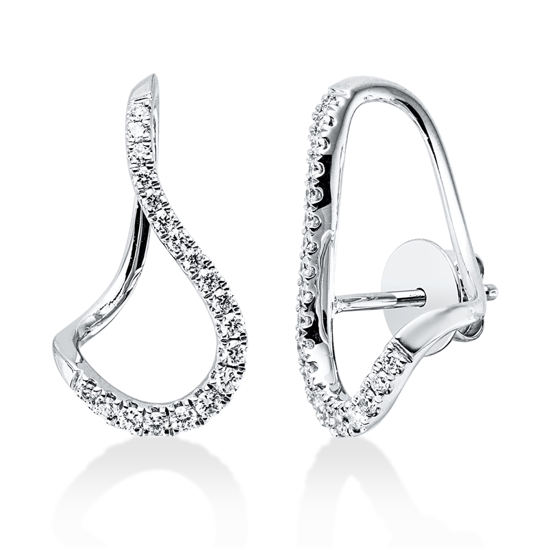 Mehrfachsteinbesatz Ohrschmuck Weißgold 18kt 0,3ct