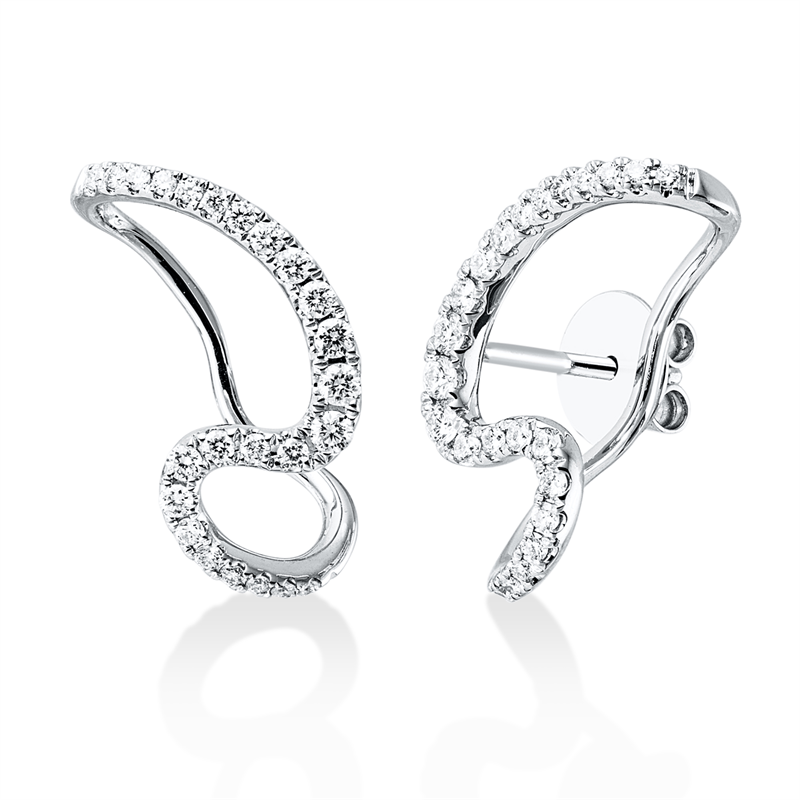 Mehrfachsteinbesatz Ohrschmuck Weißgold 18kt 0,34ct