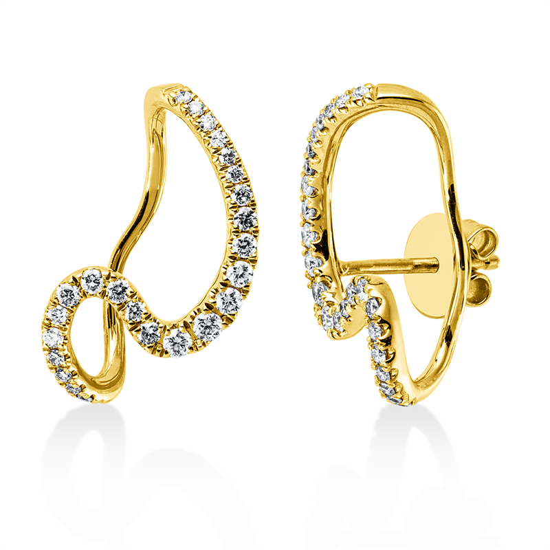 Mehrfachsteinbesatz Ohrschmuck Gelbgold 18kt 0,34ct