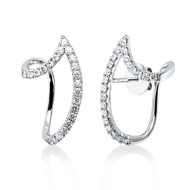 Mehrfachsteinbesatz Ohrschmuck Weißgold 18kt 0,5ct