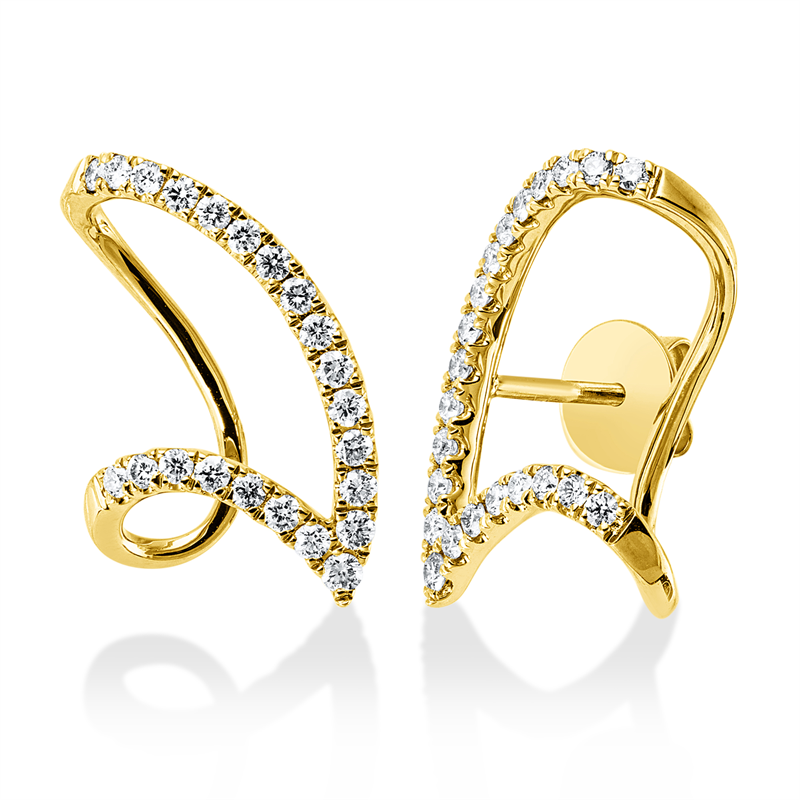 Mehrfachsteinbesatz Ohrschmuck Gelbgold 18kt 0,5ct