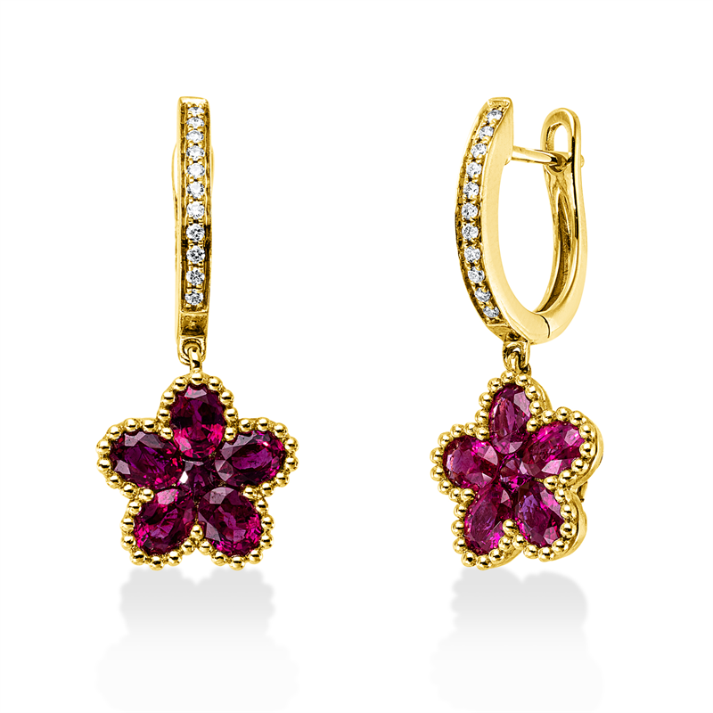 Farbstein Classic Ohrschmuck Gelbgold 14kt 0,08ct