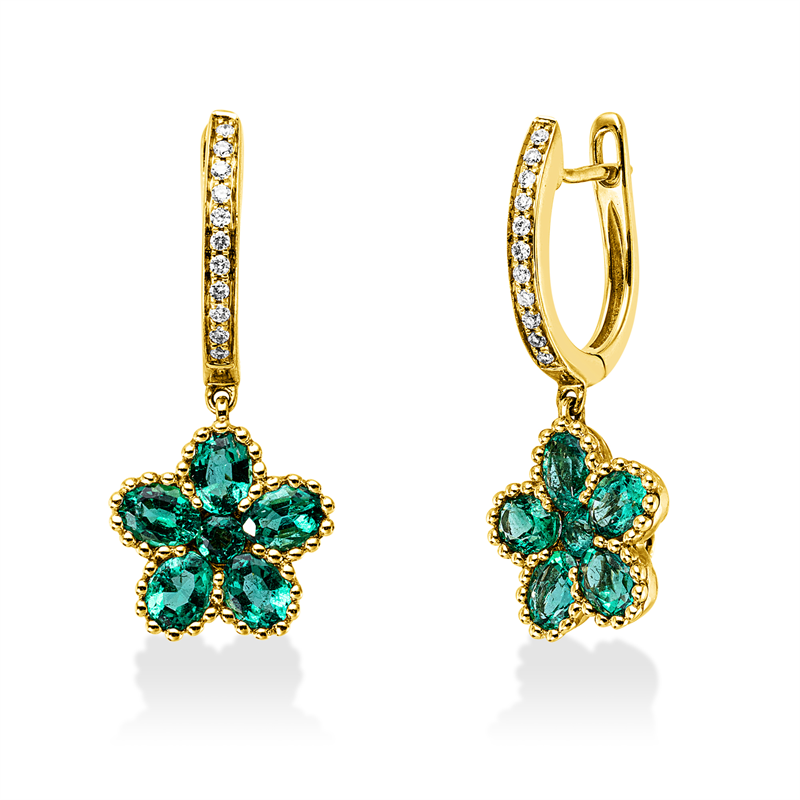 Farbstein Classic Ohrschmuck Gelbgold 14kt 0,1ct