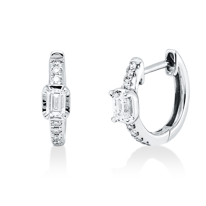 Baguette Creolen Weißgold 18kt 0,38ct