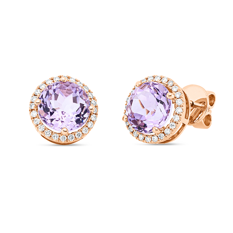 Farbstein Fashion Ohrstecker Rotgold 18kt 0,26ct