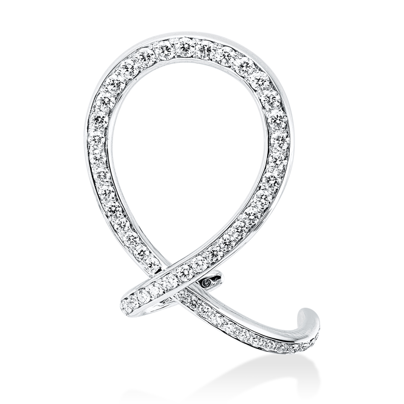 Mehrfachsteinbesatz Ohrschmuck Weißgold 18kt 0,98ct