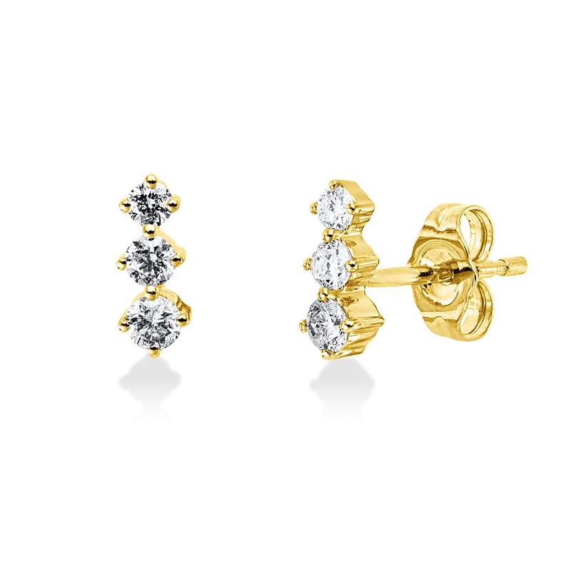 Modern Woman Ohrstecker Gelbgold 14kt 0,21ct