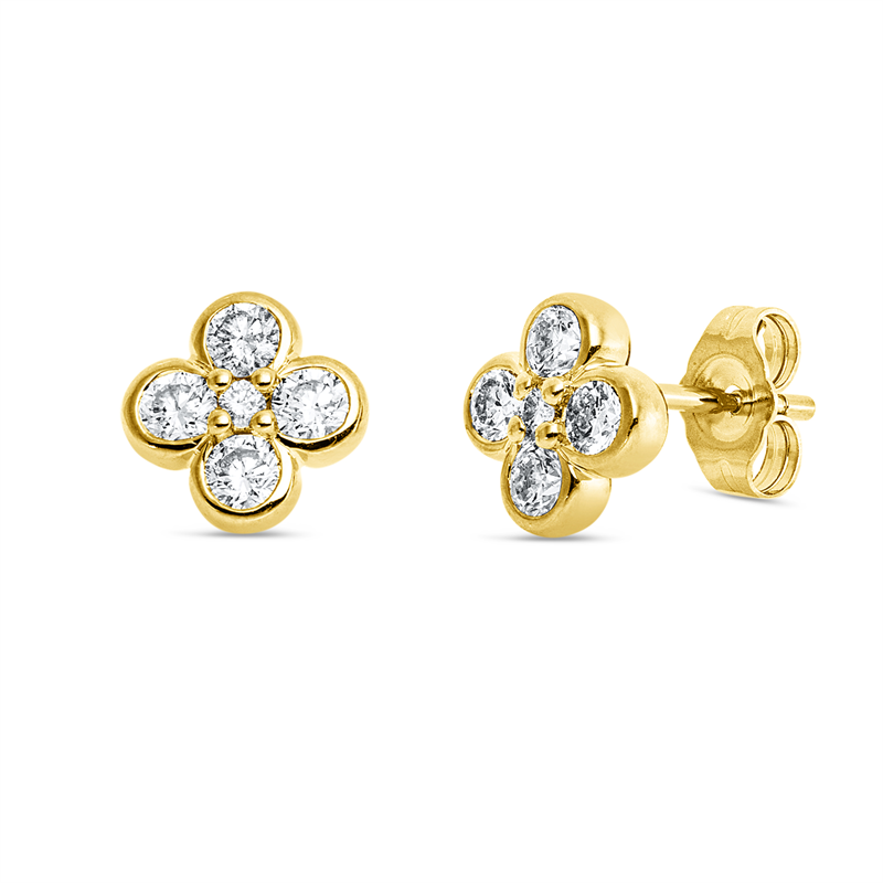 Modern Woman Ohrstecker Gelbgold 14kt 0,69ct