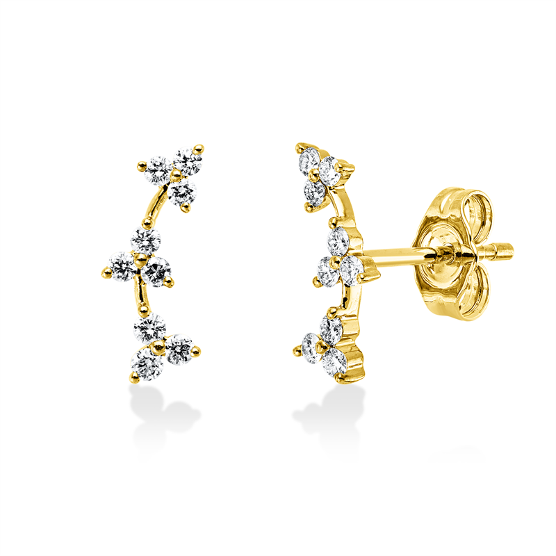 Modern Woman Ohrstecker Gelbgold 14kt 0,24ct