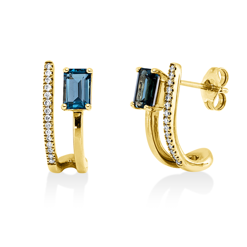 Farbstein Fashion Ohrschmuck Gelbgold 14kt 0,15ct