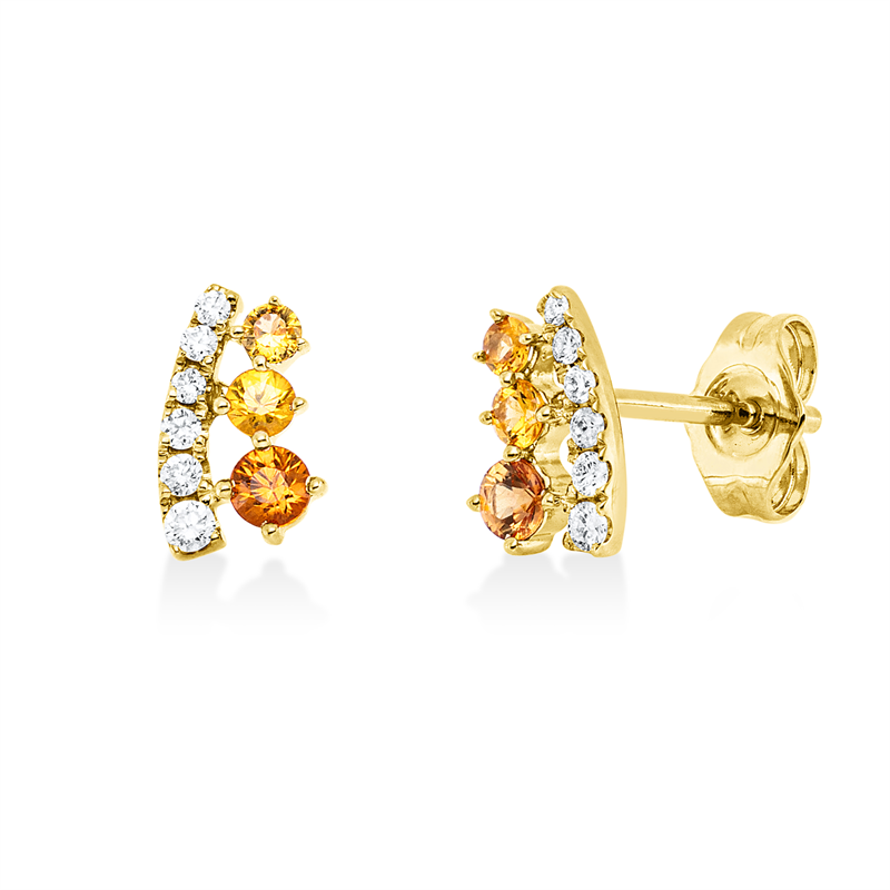 Farbstein Classic Ohrstecker Gelbgold 14kt 0,1ct