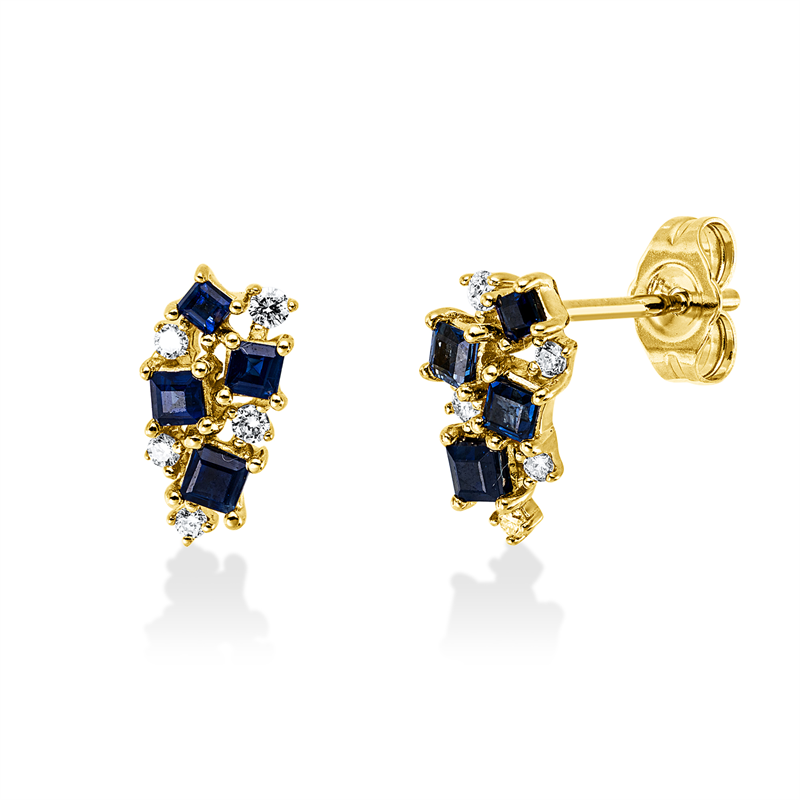 Farbstein Classic Ohrstecker Gelbgold 14kt 0,12ct