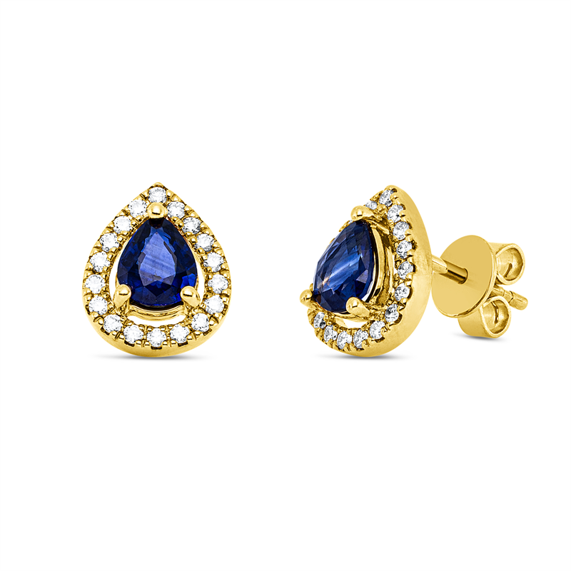 Farbstein Classic Ohrstecker Gelbgold 14kt 0,22ct
