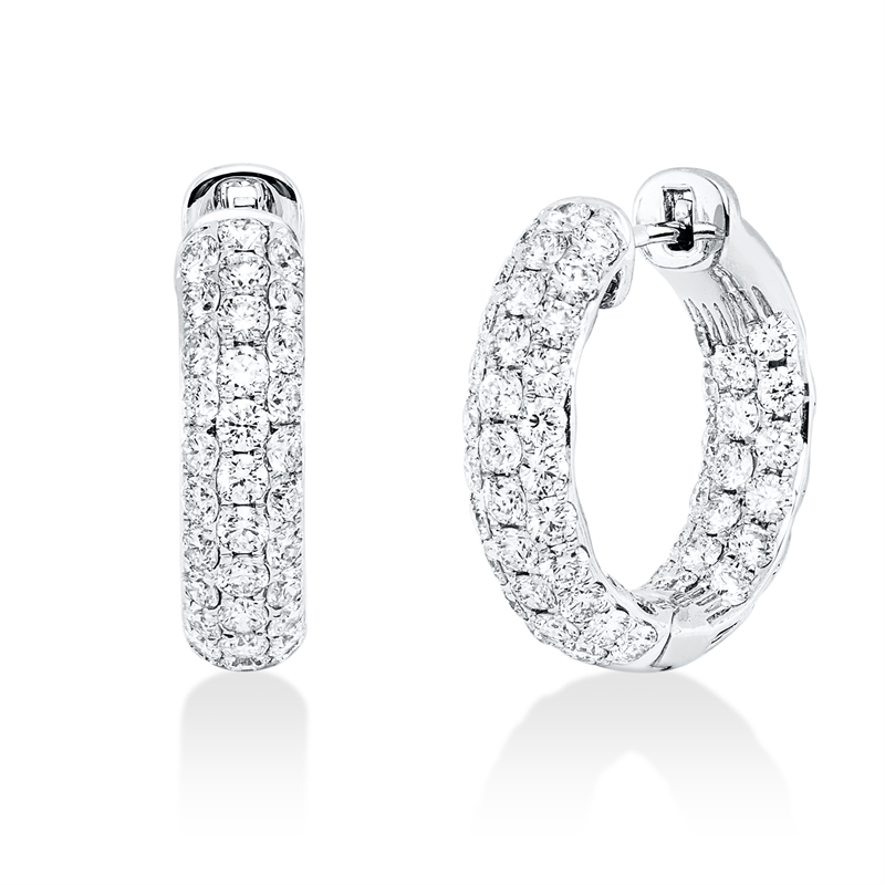 Exklusiv Creolen Weißgold 18kt 2,57ct