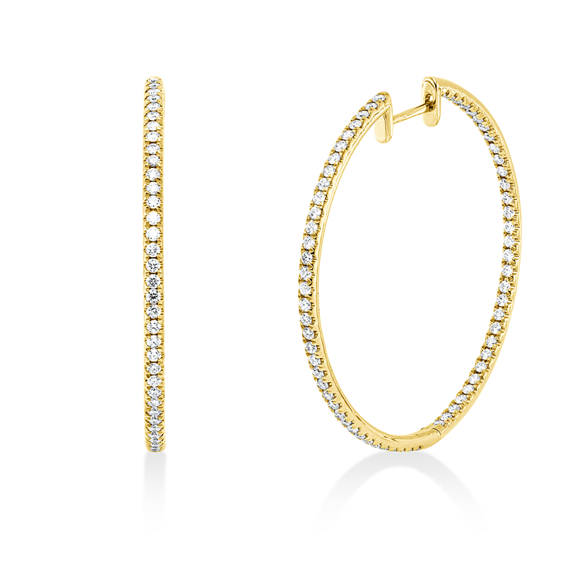 Mehrfachsteinbesatz Creolen Weißgold 18kt 1,23ct