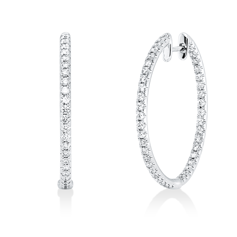 Modern Woman Creolen Weißgold 18kt 1,2ct