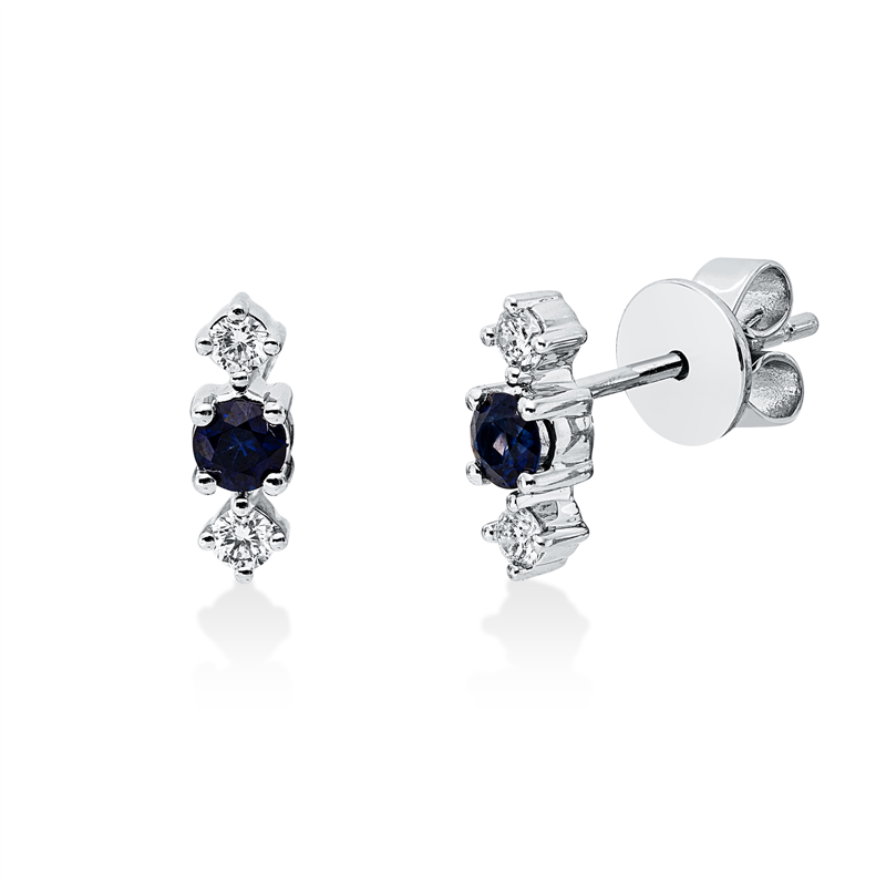 Farbstein Classic Ohrstecker Weißgold 18kt 0,13ct